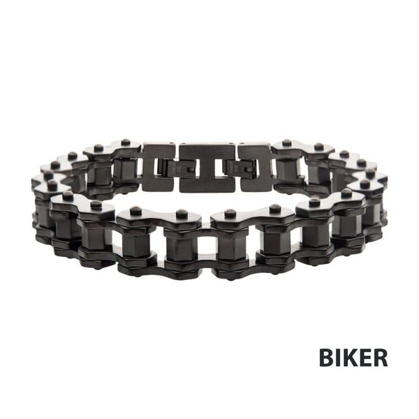 INOX Black IP Bike Chain Bracelet BR36915K-85 ST Bracelets