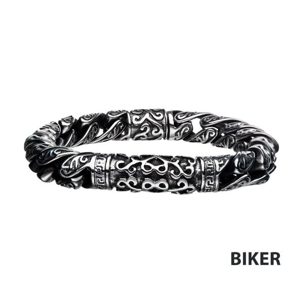 INOX Antiqued Steel Oxidized Gothic Bracelet BR4171 Cellini