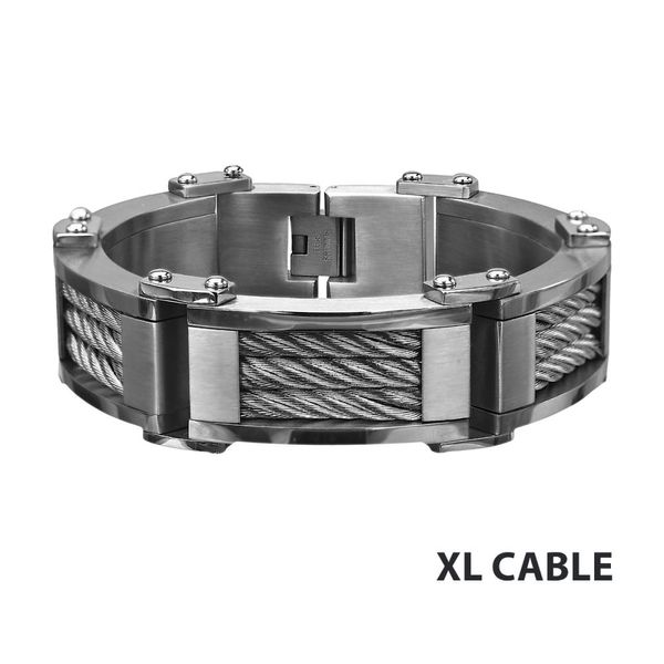 INOX Three Cable Link Bracelet BR4607 ST Men's Bracelets