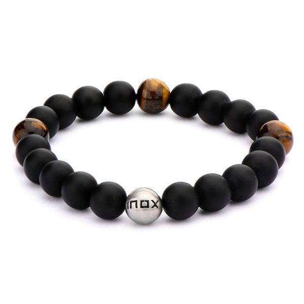 Men's Matte Onyx Double Bead Bracelet - Black Gemstones