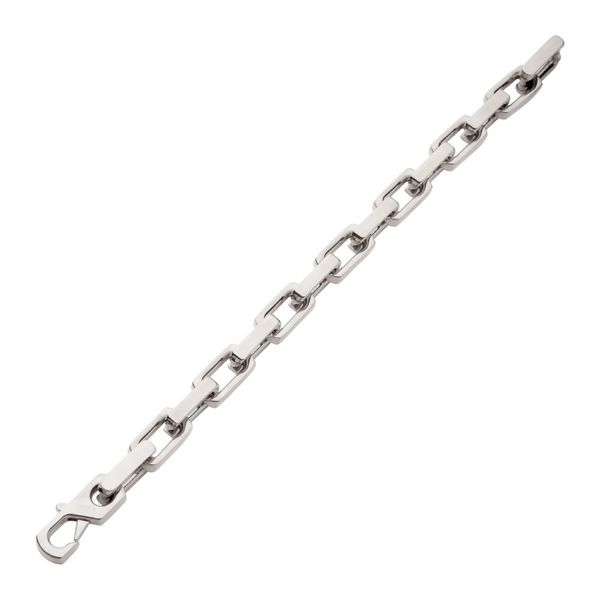 10mm High Polished Finish Stainless Steel Heavy Flat Square Link Bracelet Image 2 Leitzel's Jewelry Myerstown, PA