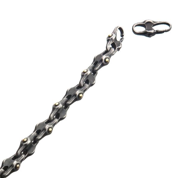 Stainless Steel Antique Distressed Mariner Chain Bracelet Image 3 Alan Miller Jewelers Oregon, OH
