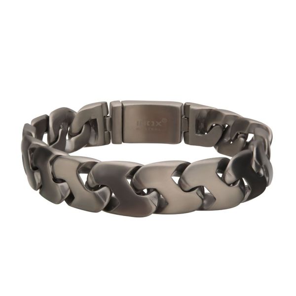 Matte Steel and Gun Metal Plated Big Double Chain Colossi Z-Link Bracelet Enchanted Jewelry Plainfield, CT