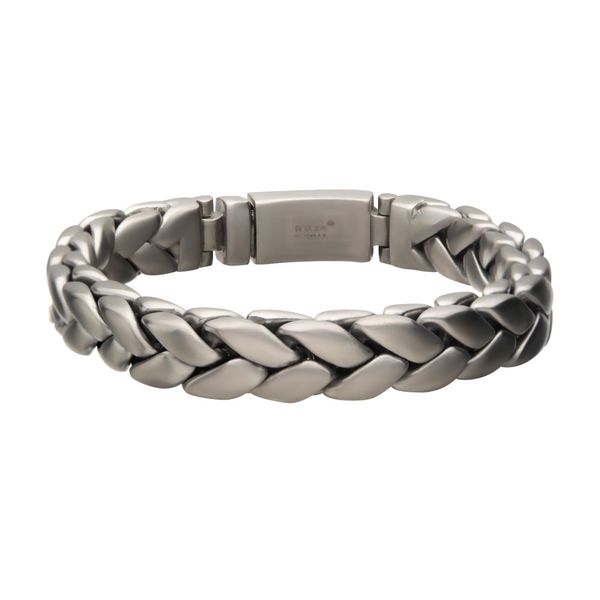 Matte Stainless Steel Big Double Spiga Chain Bracelet Thurber's Fine Jewelry Wadsworth, OH