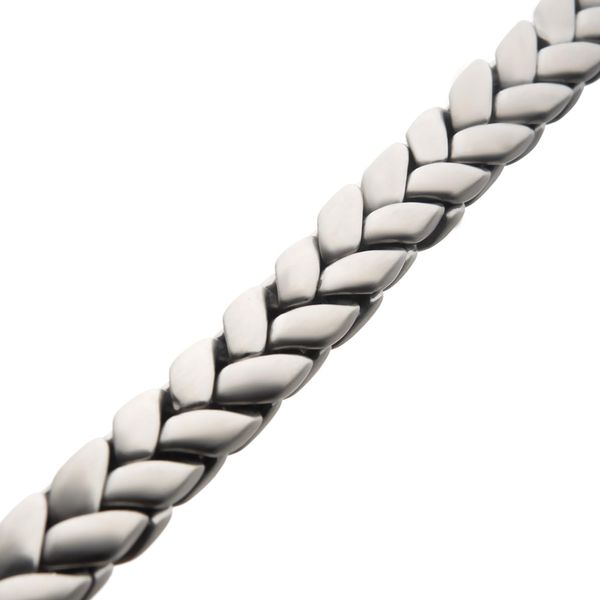 Matte Stainless Steel Big Double Spiga Chain Bracelet Image 2 Thurber's Fine Jewelry Wadsworth, OH