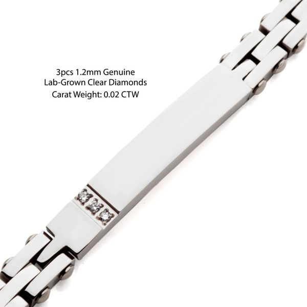 Trim Cut with Genuine Lab-Grown Clear Diamonds Tennis Steel Bracelet  Image 3 Jayson Jewelers Cape Girardeau, MO