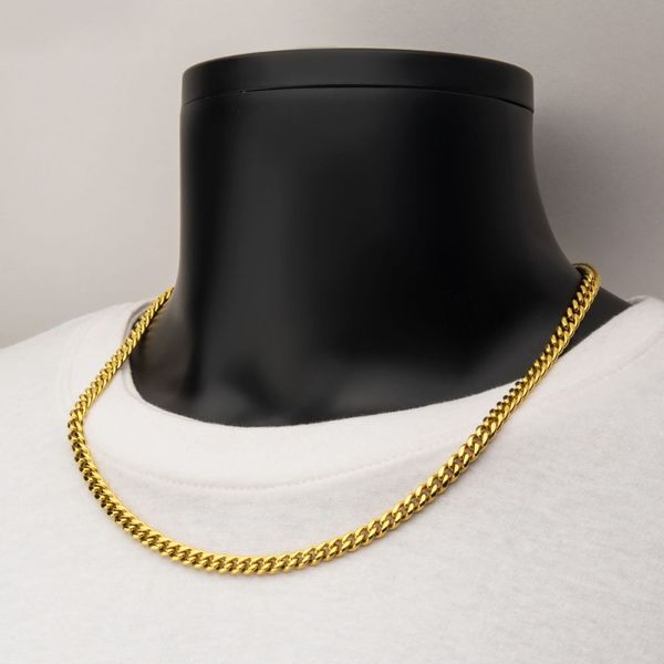 6mm 18K Gold Plated Miami Cuban Chain Necklace with CNC Precision Set Lab-grown Diamonds Double Tab Box Clasp  Image 4 Tipton's Fine Jewelry Lawton, OK