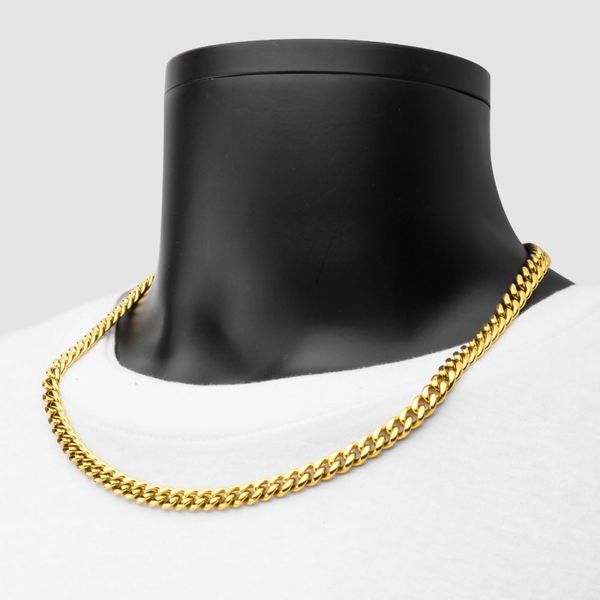 8mm 18K Gold Plated Miami Cuban Chain Necklace with CNC Precision Set Lab-grown Diamonds Image 4 Leitzel's Jewelry Myerstown, PA