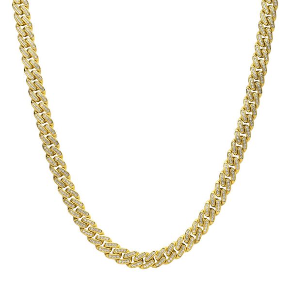 12mm 18Kt Gold IP Miami Cuban Chain Necklace with CNC Precision Set Full Clear Lab-grown Diamonds Double Tab Box Clasp Image 2 Alexander Fine Jewelers Fort Gratiot, MI
