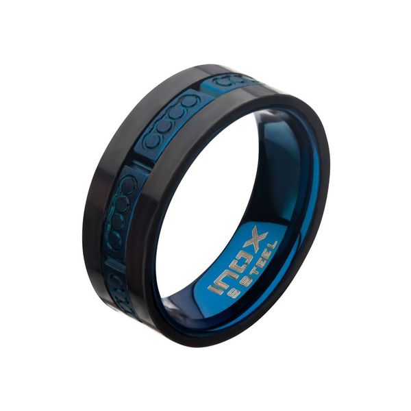 Matte Blue IP & Carbon Fiber Ring Alan Miller Jewelers Oregon, OH