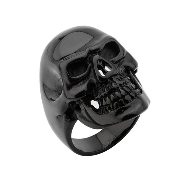 Black Plated Skull All Teeth Out Ring Carroll / Ochs Jewelers Monroe, MI