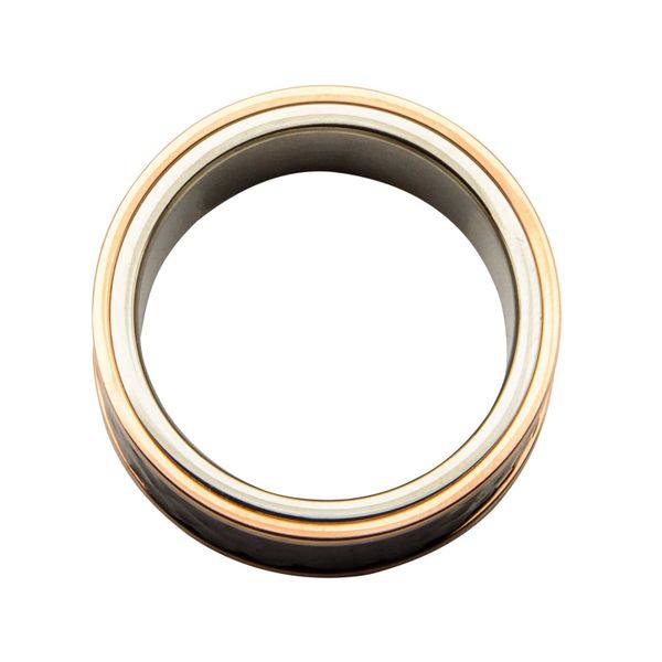 Steel TriTone Hammered Finish Ring Image 4 Morin Jewelers Southbridge, MA