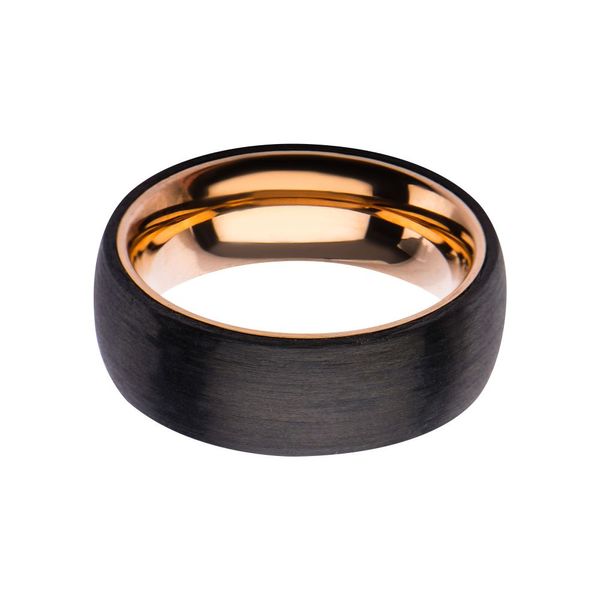 Solid Carbon & Rose Gold IP Ring Image 2 Alexander Fine Jewelers Fort Gratiot, MI
