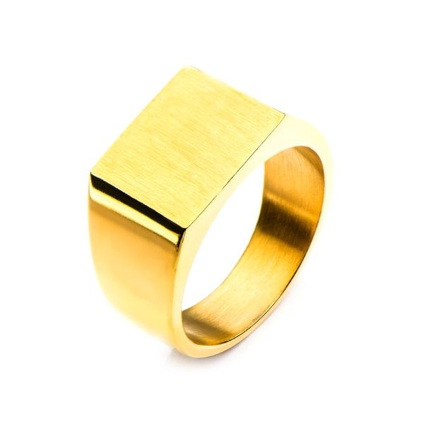 INOX Gold IP & Engravable Polished Ring FR19980G-12 | Segner's Jewelers |  Fredericksburg, TX