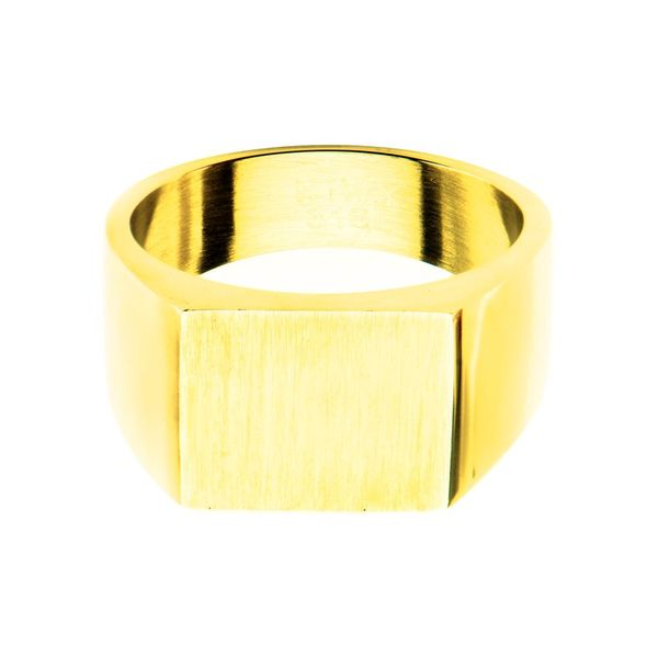 Fredericksburg, Segner\'s FR19980G-12 Gold INOX Engravable & TX Ring | Polished | Jewelers IP