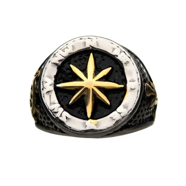 Men's Compass Signet Ring