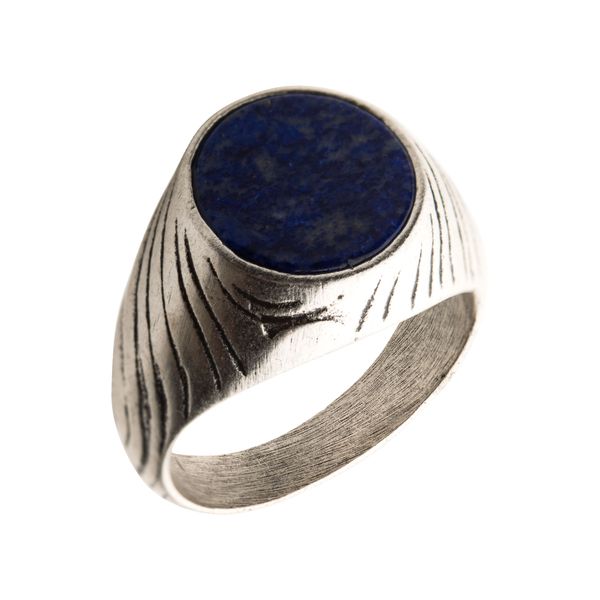Stainless Steel Silver Plated with Lapis Stone Ring Jayson Jewelers Cape Girardeau, MO