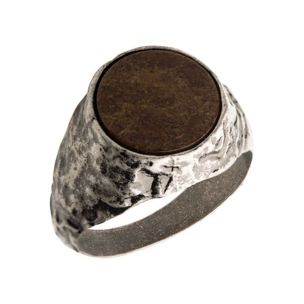 Stainless Steel Silver Plated with Bronze Stone Ring K. Martin Jeweler Dodge City, KS