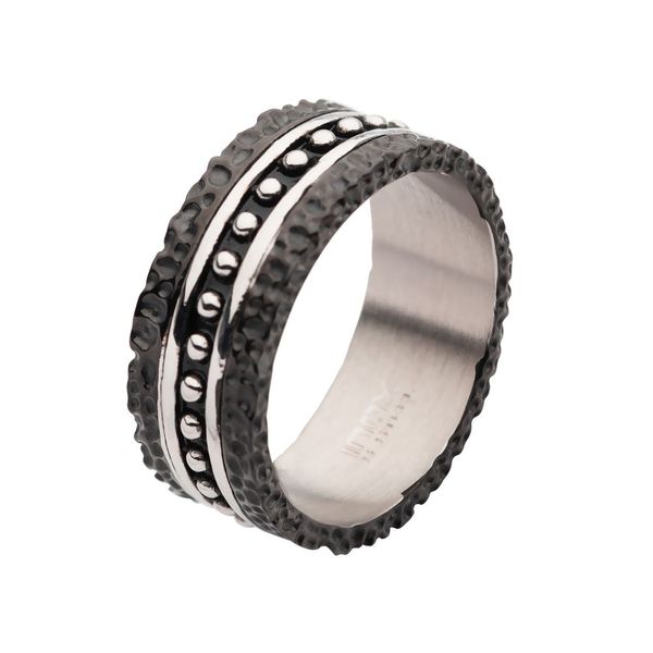Stainless Steel Blacksmith Hammered Ring Lewis Jewelers, Inc. Ansonia, CT