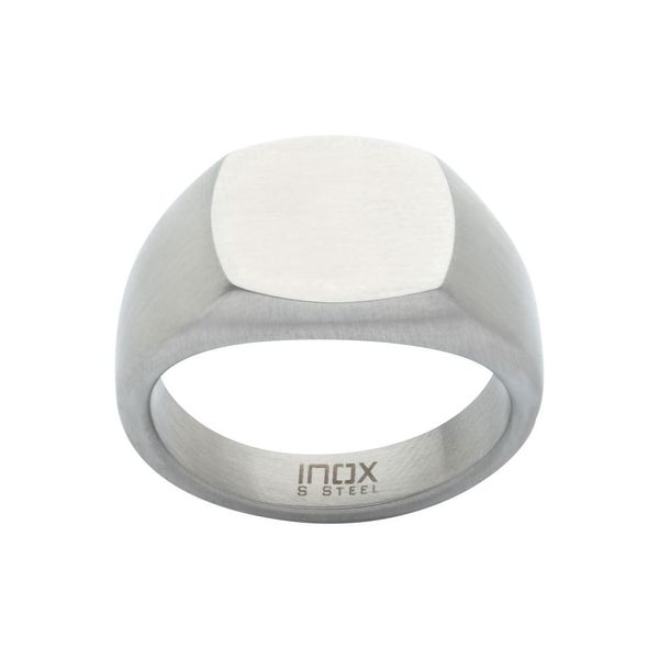 Stainless Steel Signet Pinky Finger Ring Image 2 Peran & Scannell Jewelers Houston, TX