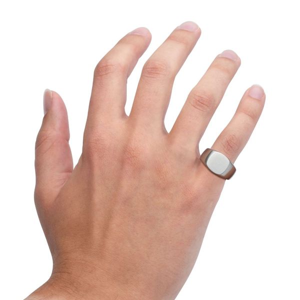 Stainless Steel Signet Pinky Finger Ring Image 4 Branham's Jewelry East Tawas, MI