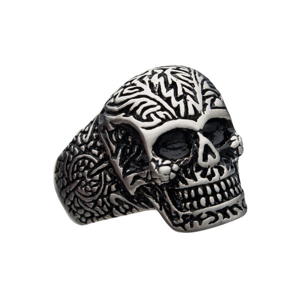 Steel Matte Finish Skull Ring Image 3 Carroll / Ochs Jewelers Monroe, MI