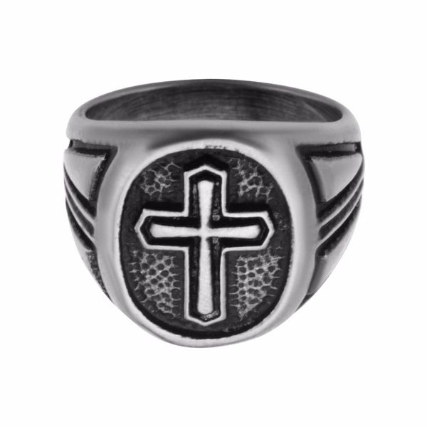 Antique Stainless Steel Cross Ring Image 2 Enchanted Jewelry Plainfield, CT