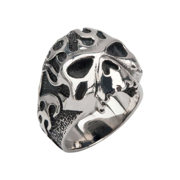 Black Oxidixed Flamed Skull Ring Enchanted Jewelry Plainfield, CT