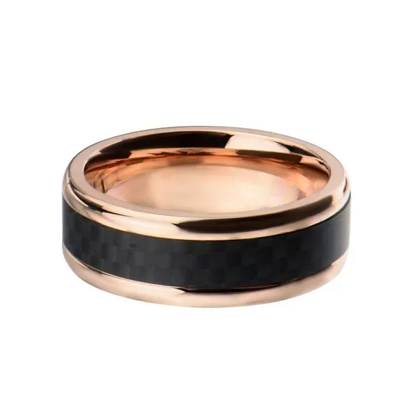 Carbon fiber rose on sale gold ring