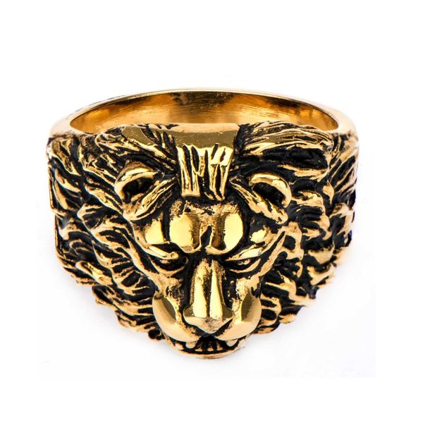 Stainless Steel Gold IP Lion Crest FRD0614G-12 | Branham's Jewelry | East Tawas, MI
