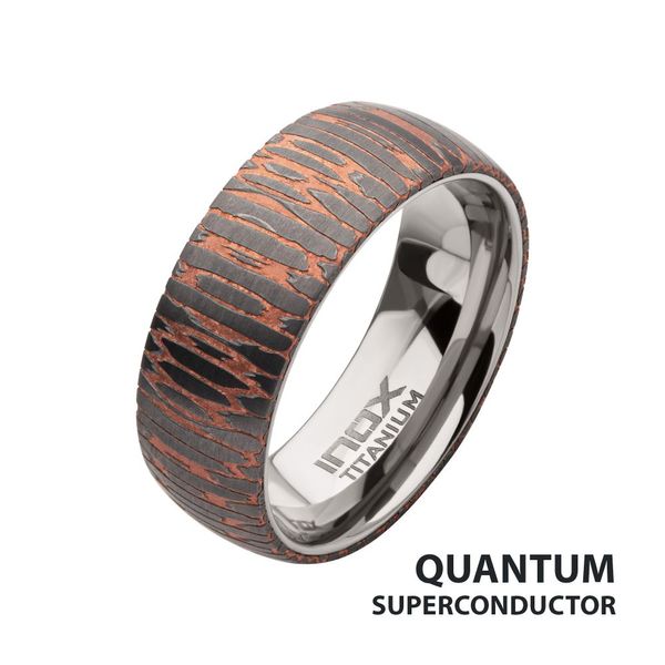 Etched Niobium SuperConductor Titanium Comfort Fit Ring Lewis Jewelers, Inc. Ansonia, CT