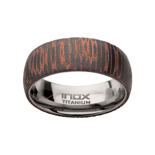 Etched Niobium SuperConductor Titanium Comfort Fit Ring Image 2 Van Scoy Jewelers Wyomissing, PA
