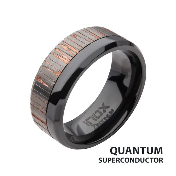 Etched Niobium SuperConductor Black Zirconium Comfort Fit Ring Banks Jewelers Burnsville, NC