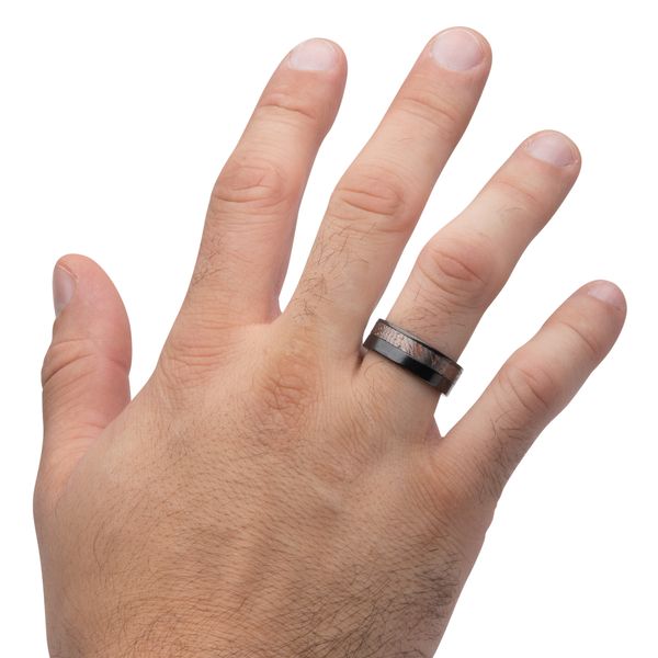 Flat Etched Niobium SuperConductor Black Zirconium Comfort Fit Ring Image 5 Z's Fine Jewelry Peoria, AZ