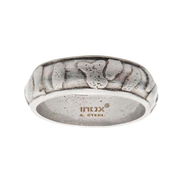 7.5mm Matte Steel 3D Canyon Pattern Ring Image 2 Carroll / Ochs Jewelers Monroe, MI