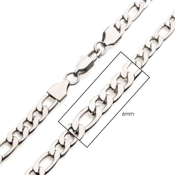 6mm Steel Figaro Chain Necklace Ware's Jewelers Bradenton, FL