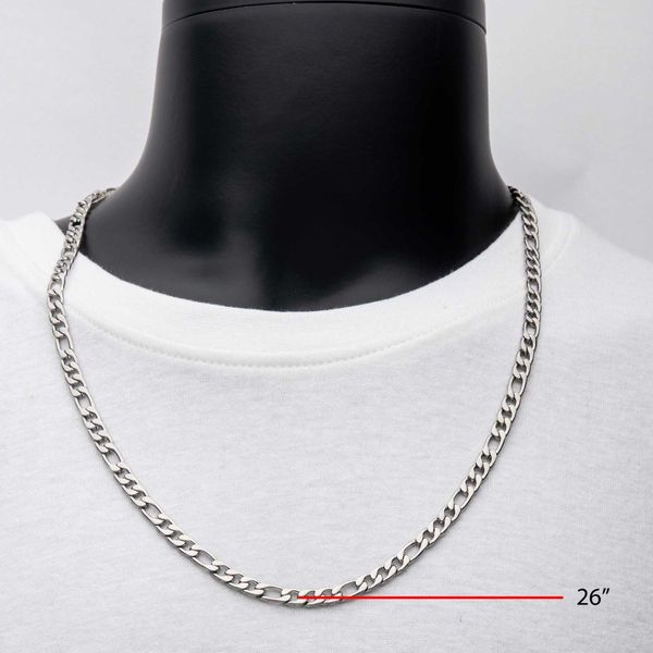 6mm Steel Figaro Chain Necklace Image 3 Tipton's Fine Jewelry Lawton, OK