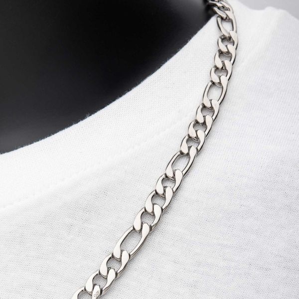 8mm Steel Figaro Chain Necklace Image 4 Jayson Jewelers Cape Girardeau, MO