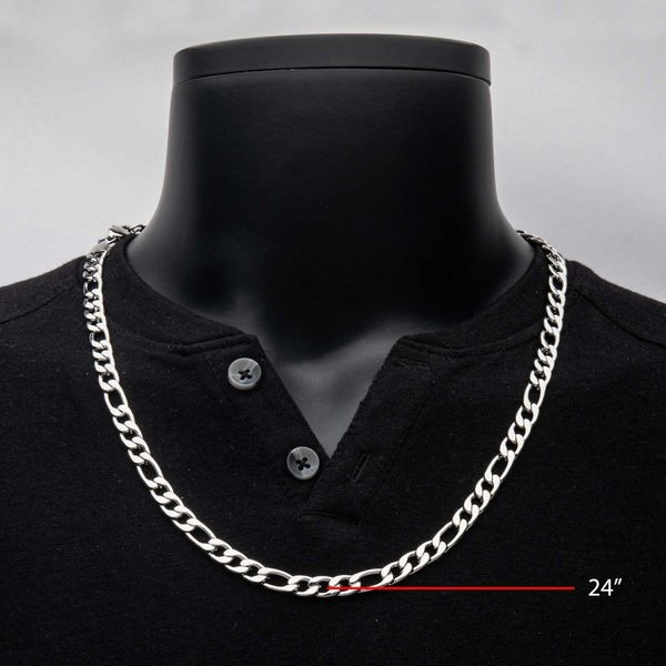 Men's Sterling Silver Necklace, 22 8mm Figaro Chain