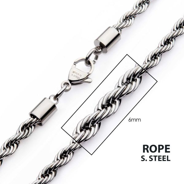 INOX 6mm Steel Rope Chain Necklace NSTC0306-22 ST Holland