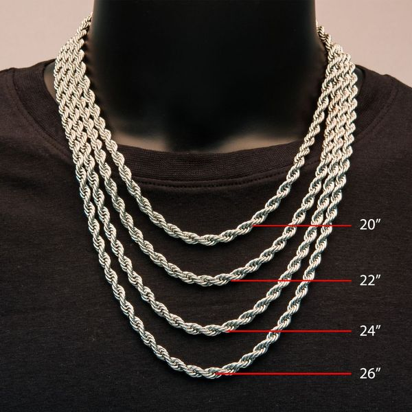 6mm Steel Rope Chain Necklace
