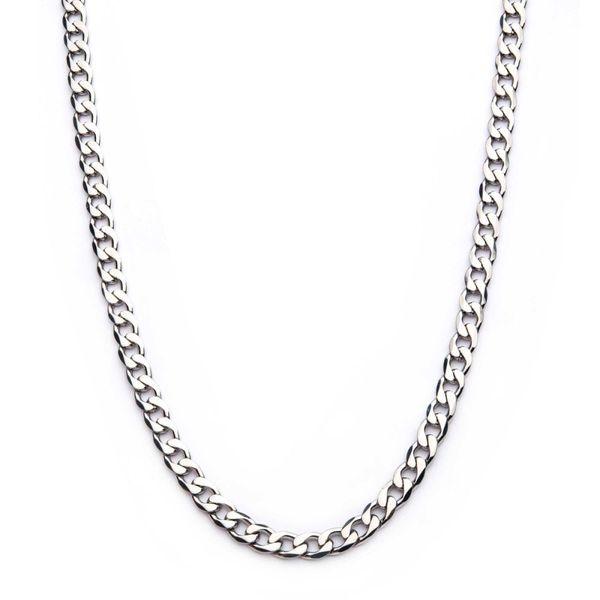 8mm Steel Bevel Curb Chain Necklace Image 2 Carroll / Ochs Jewelers Monroe, MI