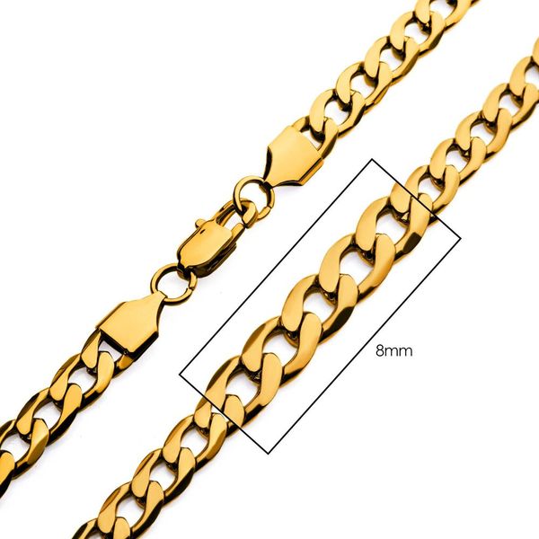 8mm 18K Gold Plated Bevel Curb Chain Jayson Jewelers Cape Girardeau, MO