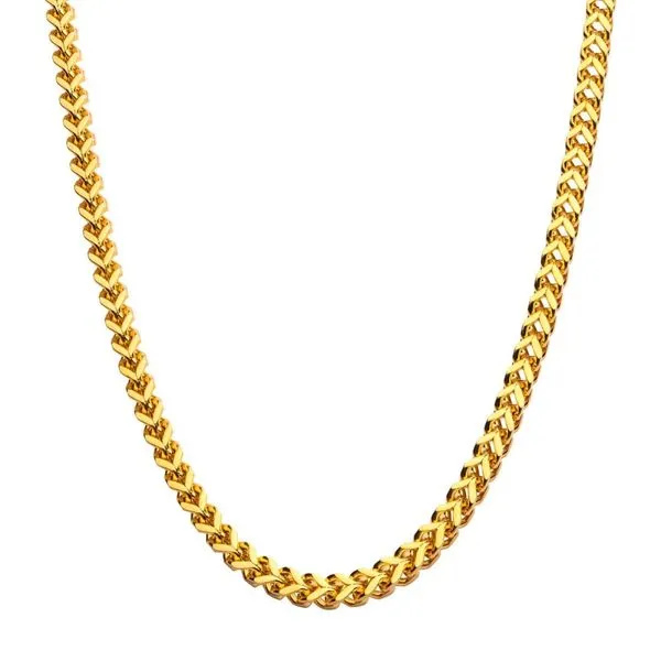 INOX 4mm 18K Gold IP Franco Chain Necklace NSTC0704G-26 | Miner's