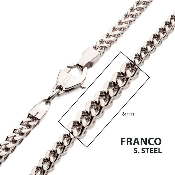 INOX 6mm Steel Franco Chain Necklace NSTC0706-22 Glatz Jewelry