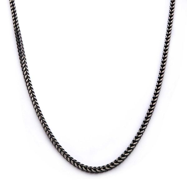 INOX 6mm Oxidized Steel Franco Chain Necklace NSTC0706AT-26