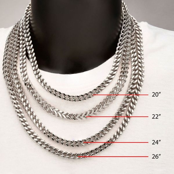 8mm Steel Franco Chain Necklace Image 4 Carroll / Ochs Jewelers Monroe, MI
