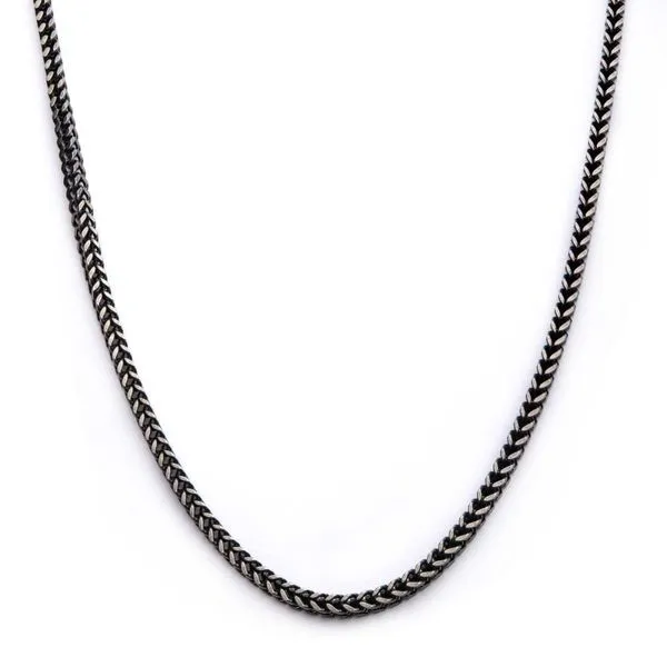 INOX 8mm Oxidized Steel Franco Chain Necklace NSTC0708AT-20