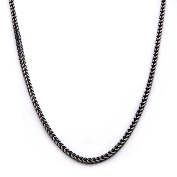 8mm Oxidized Steel Franco Chain Image 2 Enchanted Jewelry Plainfield, CT