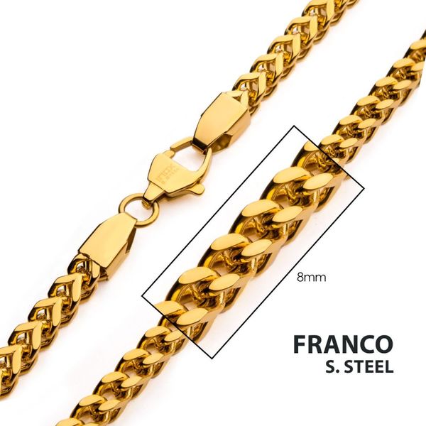 8mm 18K Gold IP Franco Chain Necklace Jayson Jewelers Cape Girardeau, MO